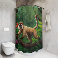 Load image into Gallery viewer, Tropical Rainforest Monkey Shower Curtain