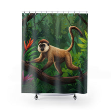 Load image into Gallery viewer, Tropical Rainforest Monkey Shower Curtain