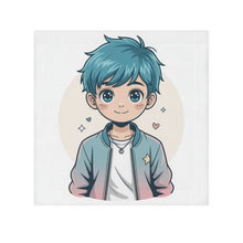 Load image into Gallery viewer, Kawaii Blue-Haired Anime Boy Face Towel