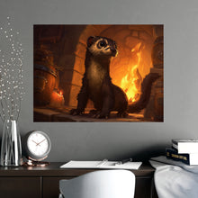 Load image into Gallery viewer, Ferret by the Hearth Matte Poster