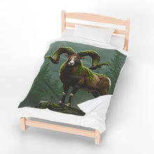 Load image into Gallery viewer, Moss-Covered Ram Velveteen Plush Blanket