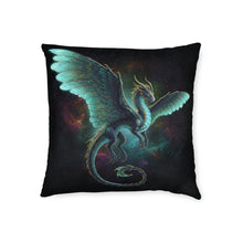 Load image into Gallery viewer, Teal Dragon Square Pillow