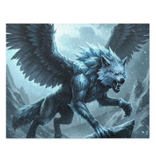 Load image into Gallery viewer, Winged Ice Wolf Fantasy Puzzle