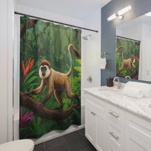 Load image into Gallery viewer, Tropical Rainforest Monkey Shower Curtain