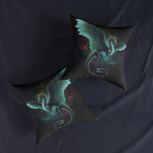 Load image into Gallery viewer, Teal Dragon Square Pillow