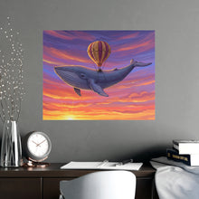 Load image into Gallery viewer, Hot Air Balloon Whale Matte Poster