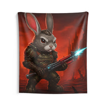 Load image into Gallery viewer, Sci‑Fi Bunny Warrior Wall Tapestry