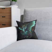 Load image into Gallery viewer, Teal Dragon Square Pillow