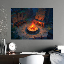 Load image into Gallery viewer, Cozy Fire Pit Ruins Poster