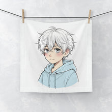 Load image into Gallery viewer, White-Haired Anime Boy Face Towel