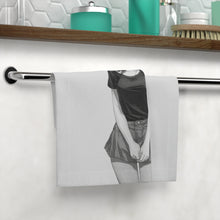 Load image into Gallery viewer, Greyscale Anime Girl Face Towel