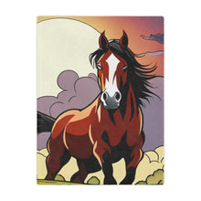 Load image into Gallery viewer, Horse Grazing in Grass Minky Blanket