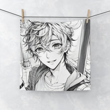 Load image into Gallery viewer, Line Sketch Anime Boy Face Towel