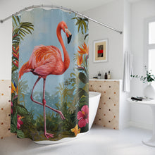 Load image into Gallery viewer, Flamingo Tropical Shower Curtain
