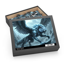 Load image into Gallery viewer, Winged Ice Wolf Fantasy Puzzle