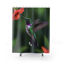 Load image into Gallery viewer, Hummingbird Floral Shower Curtain