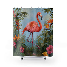Load image into Gallery viewer, Flamingo Tropical Shower Curtain