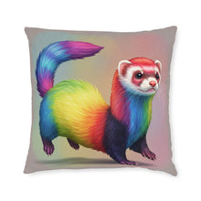 Load image into Gallery viewer, Rainbow Ferret Square Pillow