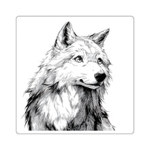 Load image into Gallery viewer, Wolf Portrait Square Sticker