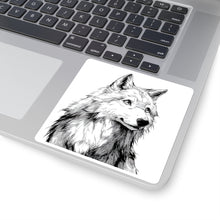 Load image into Gallery viewer, Wolf Portrait Square Sticker