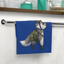 Load image into Gallery viewer, Cute Blue Tactical Husky Face Towel