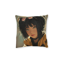 Load image into Gallery viewer, Yellow Jacket Anime Girl Square Pillow