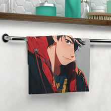 Load image into Gallery viewer, Cute Red Hoodie Anime Boy Face Towel