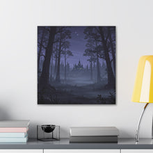 Load image into Gallery viewer, Spooky Haunted Forest Castle Canvas Wall Art