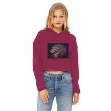 Load image into Gallery viewer, Wolf Ladies Cropped Raw Edge Hoodie