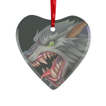 Load image into Gallery viewer, Wolf Glass Hanging Ornament
