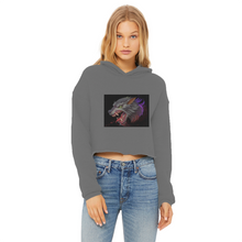 Load image into Gallery viewer, Wolf Ladies Cropped Raw Edge Hoodie