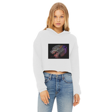 Load image into Gallery viewer, Wolf Ladies Cropped Raw Edge Hoodie