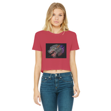 Load image into Gallery viewer, Wolf Classic Women's Cropped Raw Edge T-Shirt