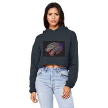 Load image into Gallery viewer, Wolf Unisex Cropped Raw Edge Boyfriend Hoodie