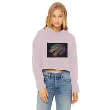 Load image into Gallery viewer, Wolf Ladies Cropped Raw Edge Hoodie