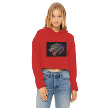 Load image into Gallery viewer, Wolf Ladies Cropped Raw Edge Hoodie
