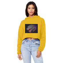 Load image into Gallery viewer, Wolf Unisex Cropped Raw Edge Boyfriend Hoodie