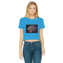 Load image into Gallery viewer, Wolf Classic Women's Cropped Raw Edge T-Shirt