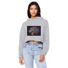 Load image into Gallery viewer, Wolf Unisex Cropped Raw Edge Boyfriend Hoodie