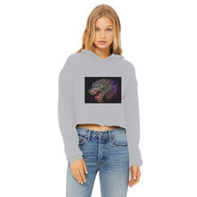 Load image into Gallery viewer, Wolf Ladies Cropped Raw Edge Hoodie