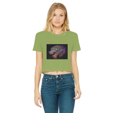 Load image into Gallery viewer, Wolf Classic Women's Cropped Raw Edge T-Shirt