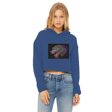 Load image into Gallery viewer, Wolf Ladies Cropped Raw Edge Hoodie