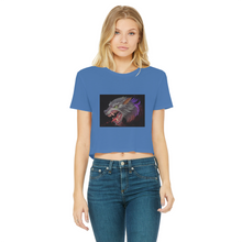 Load image into Gallery viewer, Wolf Classic Women's Cropped Raw Edge T-Shirt