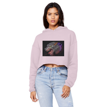 Load image into Gallery viewer, Wolf Unisex Cropped Raw Edge Boyfriend Hoodie