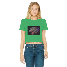 Load image into Gallery viewer, Wolf Classic Women's Cropped Raw Edge T-Shirt