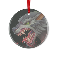 Load image into Gallery viewer, Wolf Glass Hanging Ornament