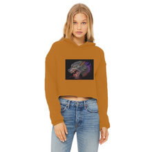 Load image into Gallery viewer, Wolf Ladies Cropped Raw Edge Hoodie