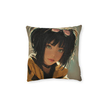 Load image into Gallery viewer, Yellow Jacket Anime Girl Square Pillow
