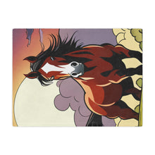 Load image into Gallery viewer, Horse Grazing in Grass Minky Blanket
