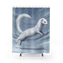 Load image into Gallery viewer, Arctic Snow Veil Ferret Shower Curtain
